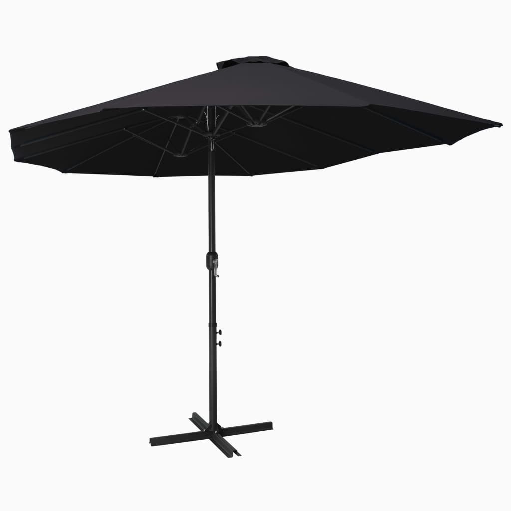 parasol med aluminiumsstang 460x270 cm sort