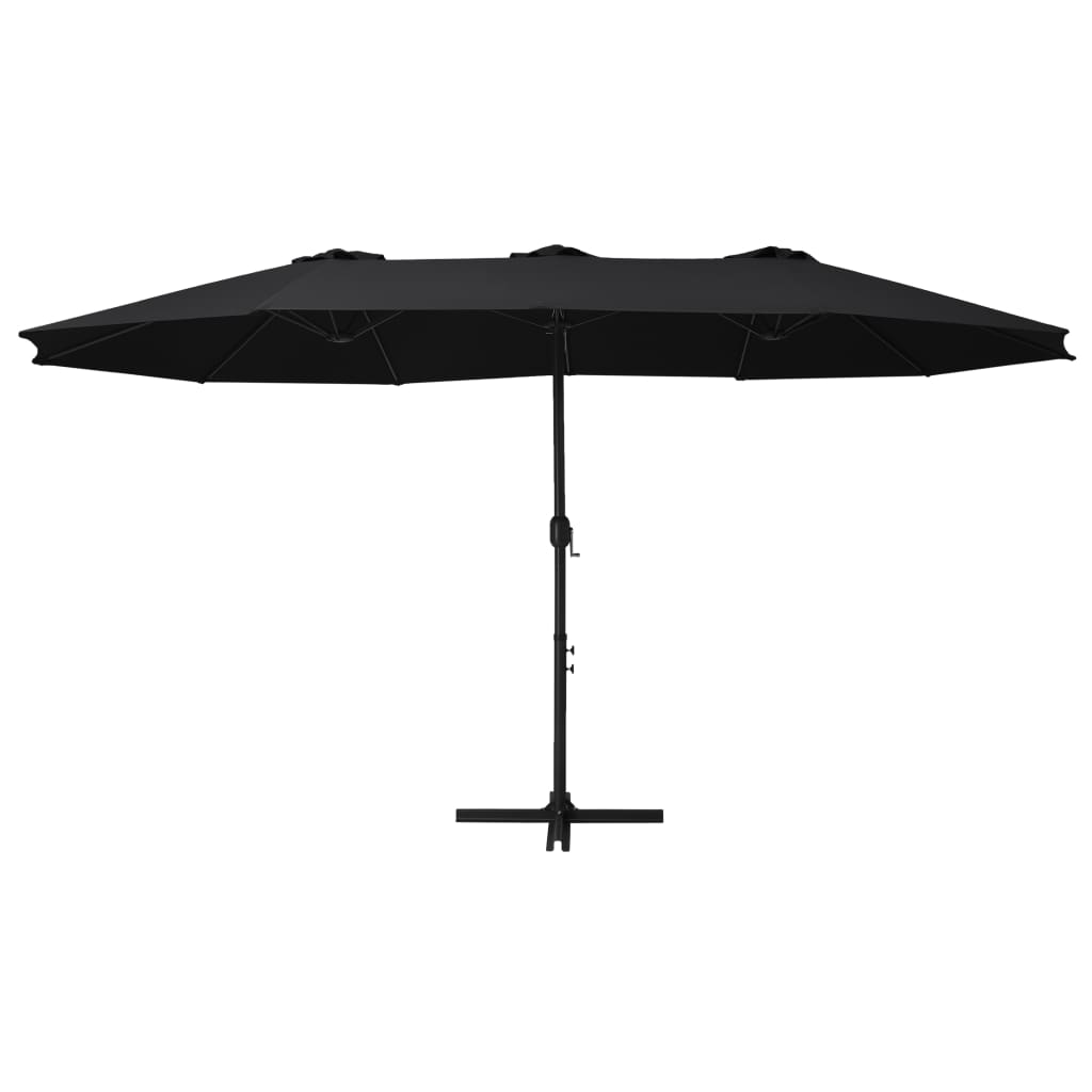 parasol med aluminiumsstang 460x270 cm sort