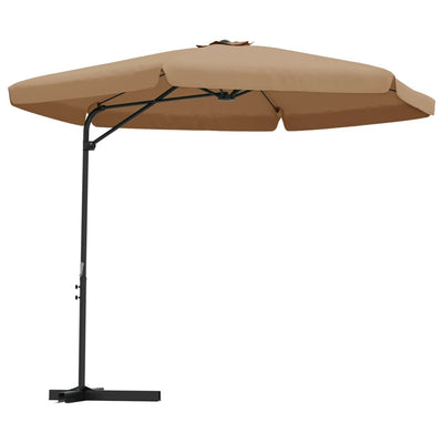 parasol med stålstang 300 cm gråbrun