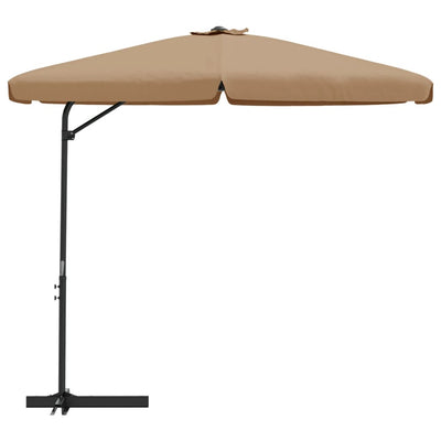 parasol med stålstang 300 cm gråbrun