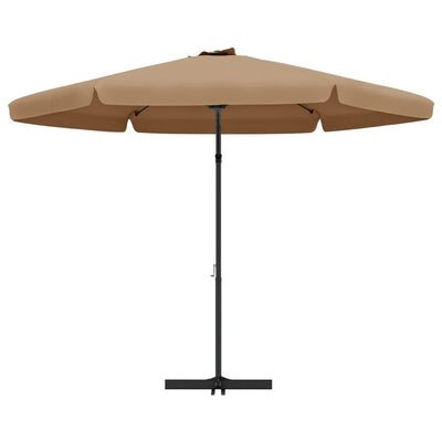 parasol med stålstang 300 cm gråbrun