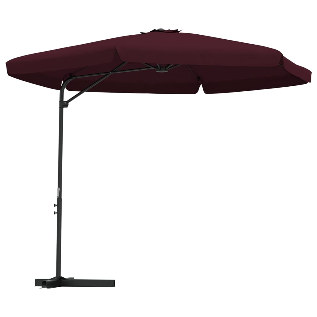 parasol med stålstang 300 cm bordeauxrød