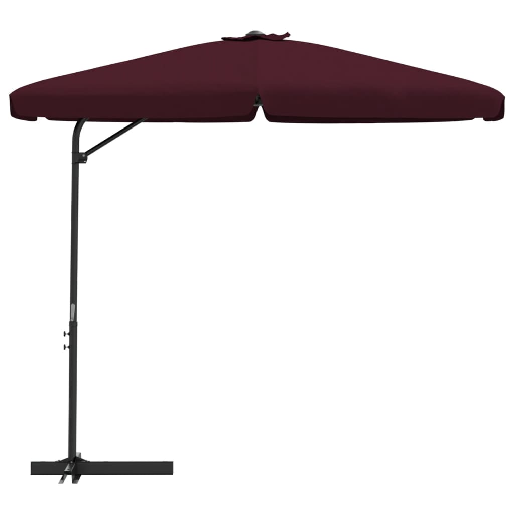 parasol med stålstang 300 cm bordeauxrød