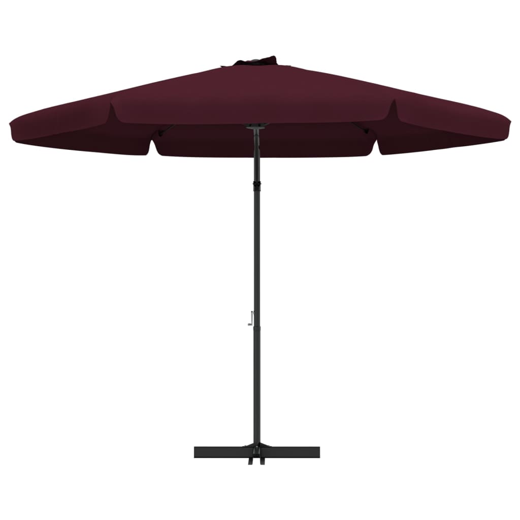 parasol med stålstang 300 cm bordeauxrød