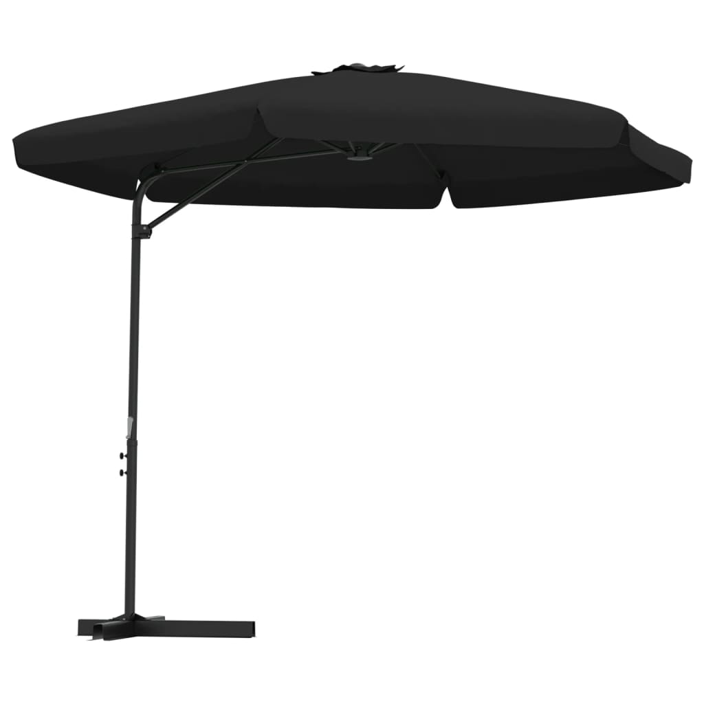 parasol med stålstang 300 cm sort