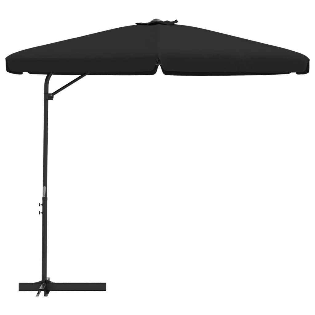 parasol med stålstang 300 cm sort