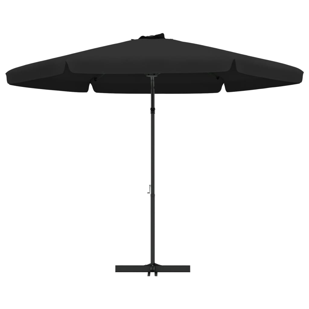 parasol med stålstang 300 cm sort