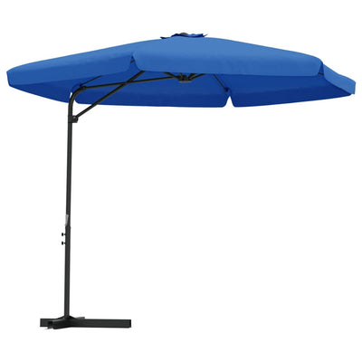 parasol med stålstang 300 cm azurblå