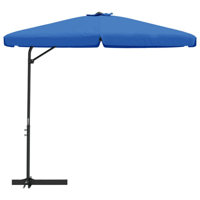 parasol med stålstang 300 cm azurblå