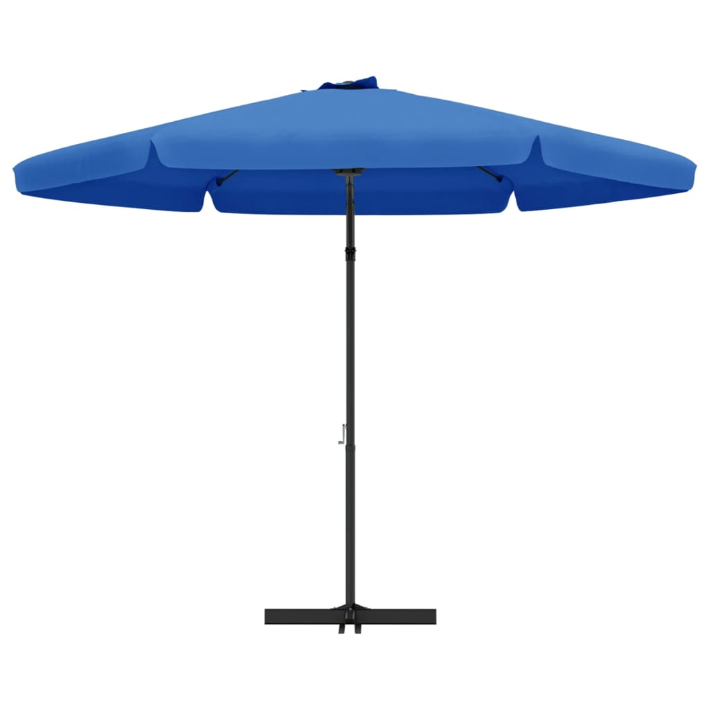 parasol med stålstang 300 cm azurblå