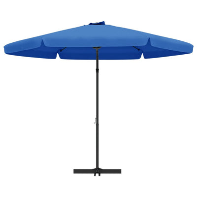 parasol med stålstang 300 cm azurblå