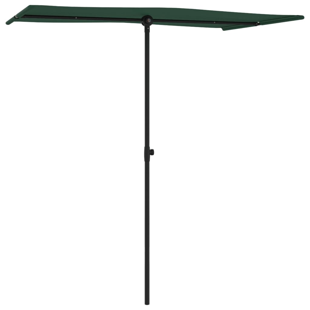 haveparasol med aluminiumstang 180x110 cm grøn