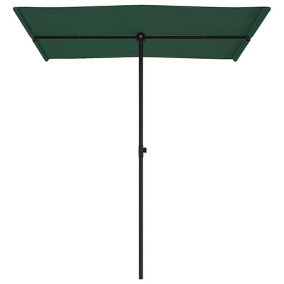 haveparasol med aluminiumstang 180x110 cm grøn