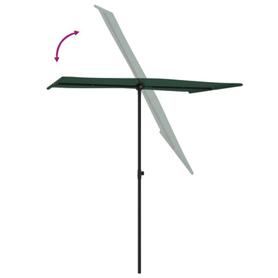 haveparasol med aluminiumstang 180x110 cm grøn