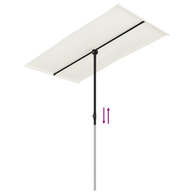 haveparasol med aluminiumstang 180x110 cm sandfarvet