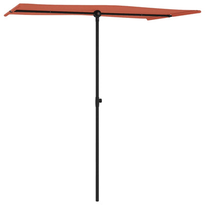 haveparasol med aluminiumstang 180x110 cm terracotta