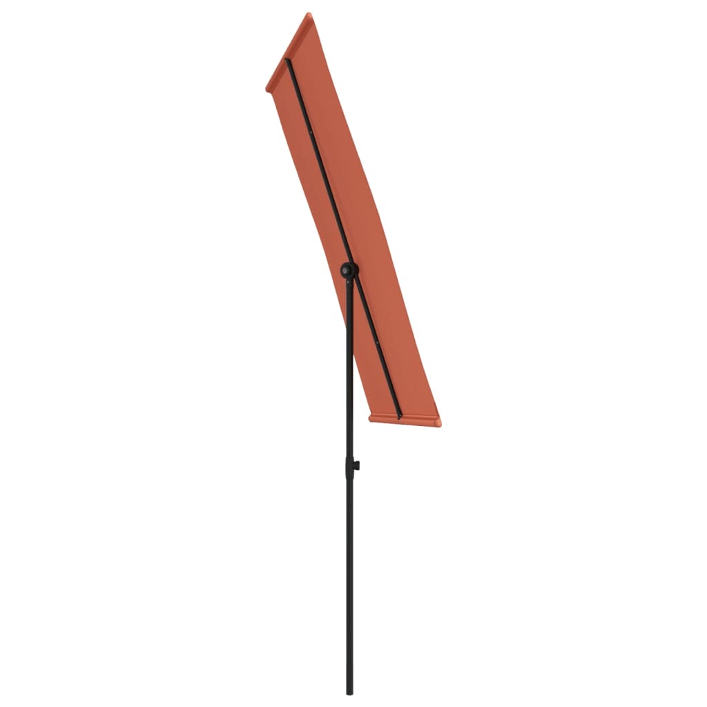 haveparasol med aluminiumstang 180x110 cm terracotta