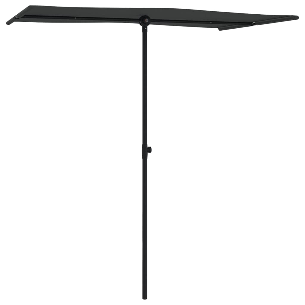 haveparasol med aluminiumstang 180x110 cm sort