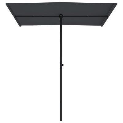 haveparasol med aluminiumstang 180x110 cm sort