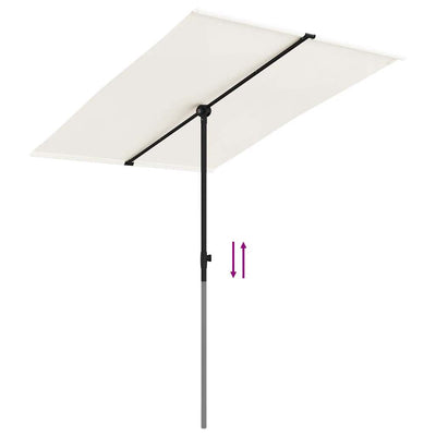 haveparasol med aluminiumsstang 2x1,5 m sandhvid