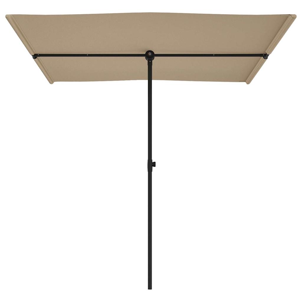 haveparasol med aluminiumsstang 2x1,5 m gråbrun