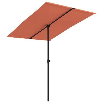 haveparasol med aluminiumstang 2x1,5 m terracotta