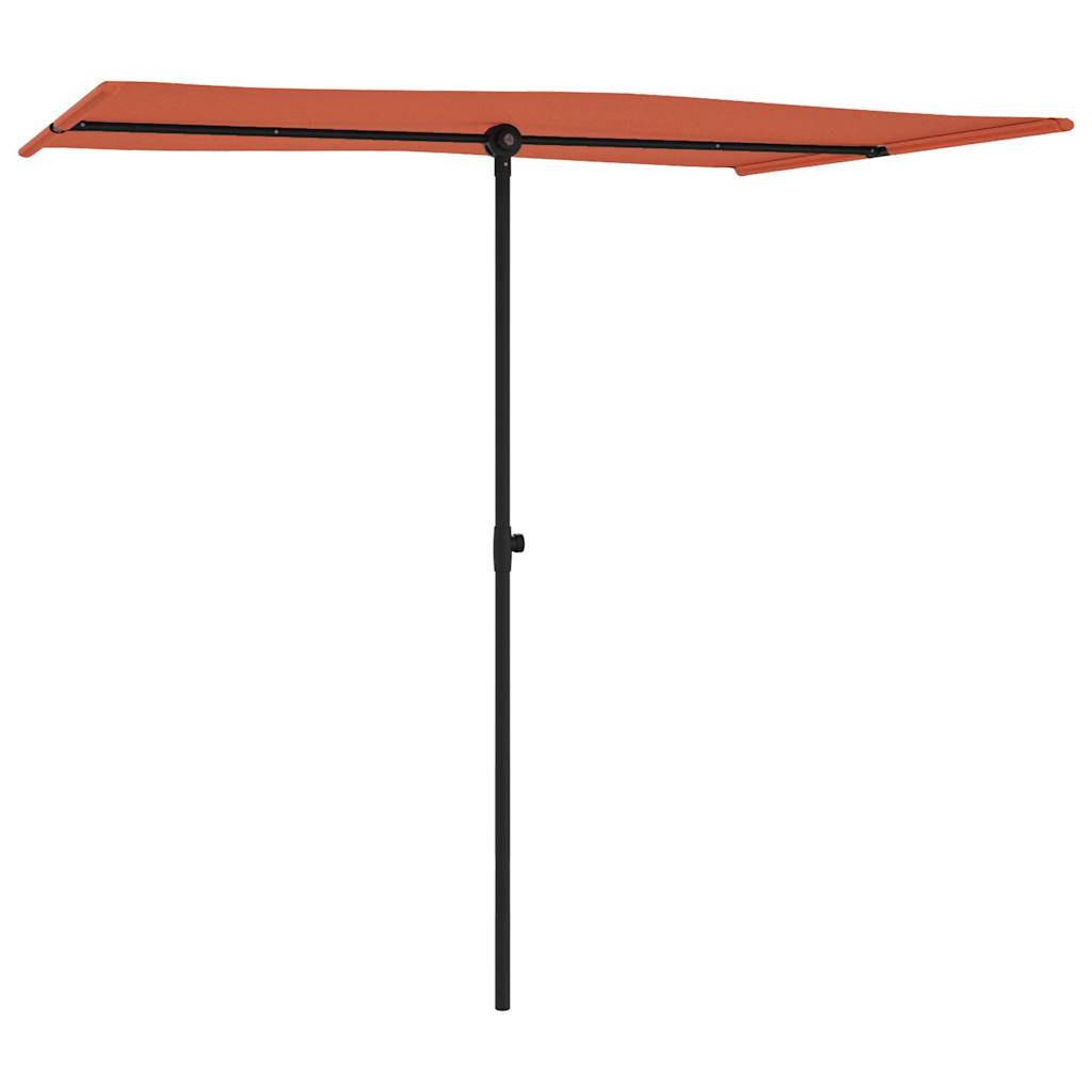 haveparasol med aluminiumstang 2x1,5 m terracotta