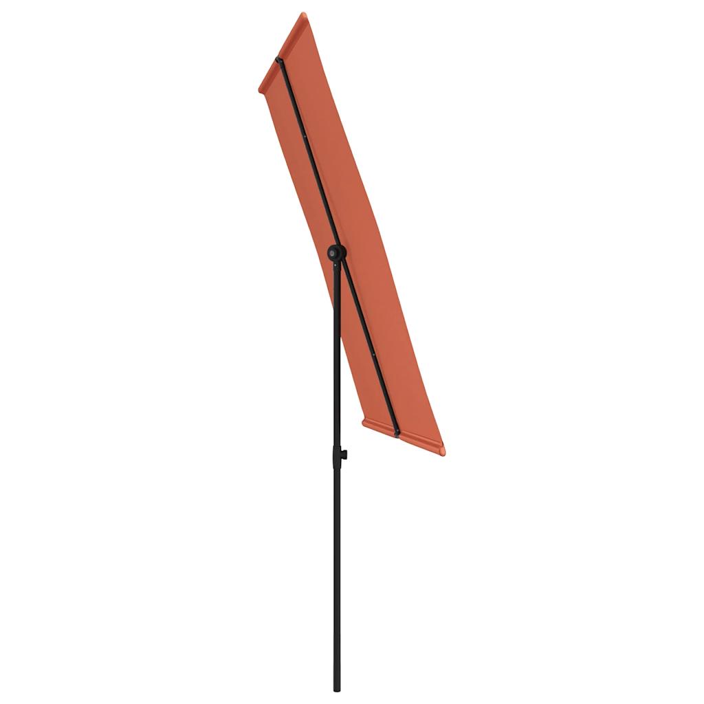 haveparasol med aluminiumstang 2x1,5 m terracotta