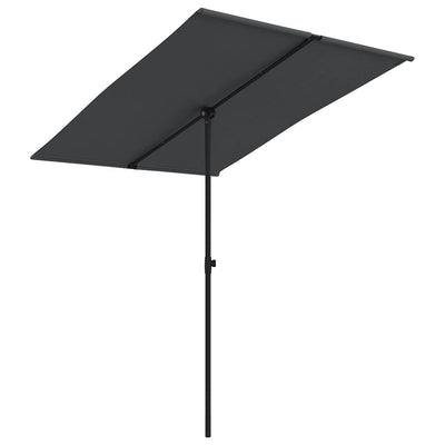 haveparasol med aluminiumsstang 2x1,5 m sort