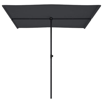 haveparasol med aluminiumsstang 2x1,5 m sort