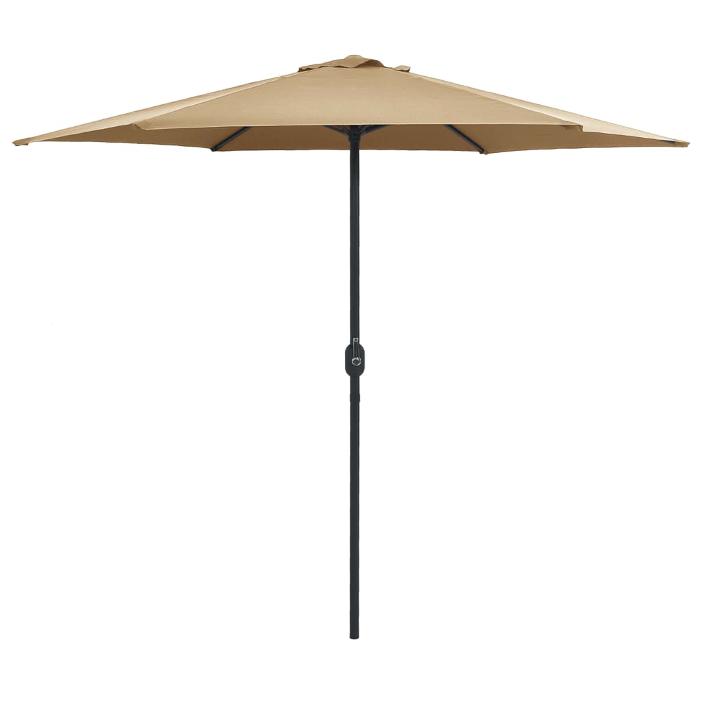 haveparasol med aluminiumstang 270x246 cm gråbrun