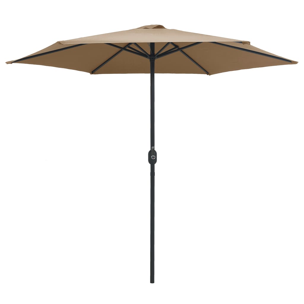 haveparasol med aluminiumstang 270x246 cm gråbrun