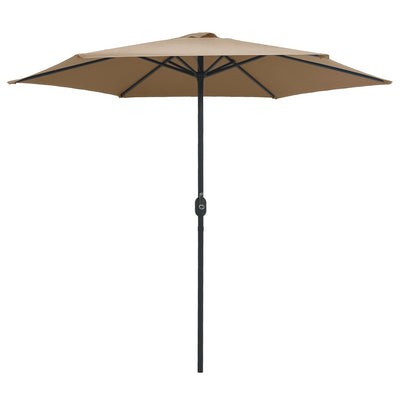 haveparasol med aluminiumstang 270x246 cm gråbrun