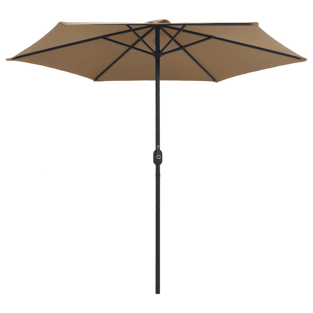 haveparasol med aluminiumstang 270x246 cm gråbrun