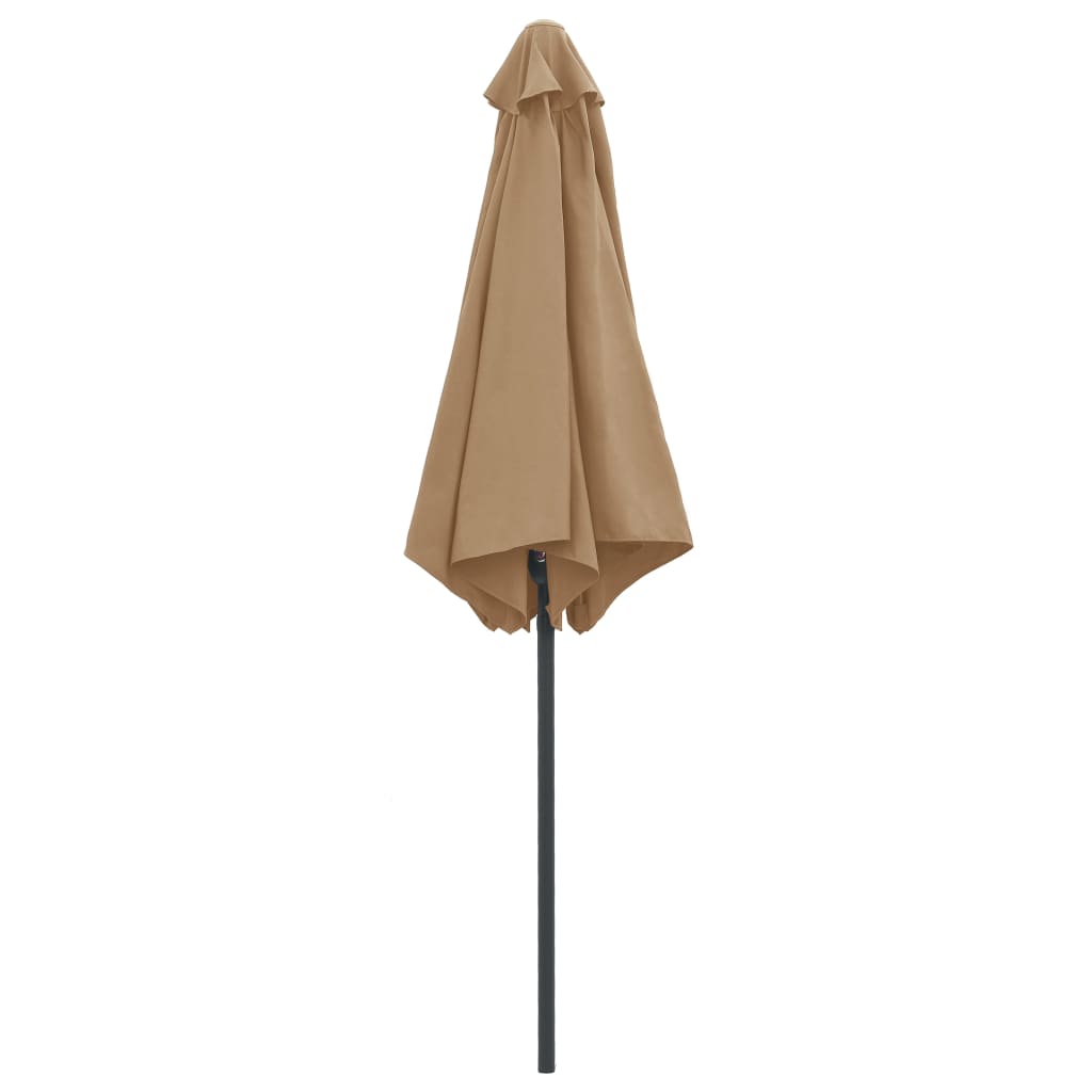 haveparasol med aluminiumstang 270x246 cm gråbrun