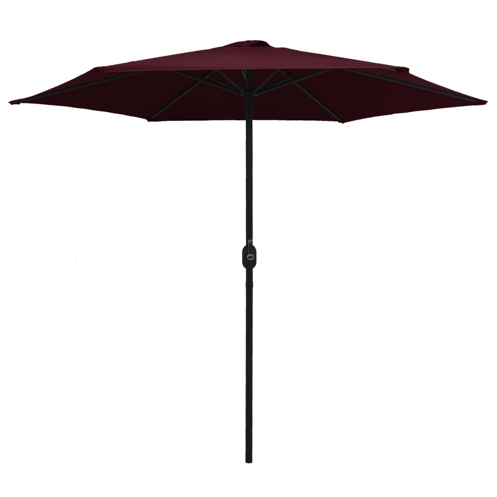 haveparasol med aluminiumstang 270x246 cm bordeauxrød