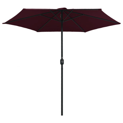 haveparasol med aluminiumstang 270x246 cm bordeauxrød