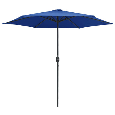 haveparasol med aluminiumstang 270x246 cm azurblå