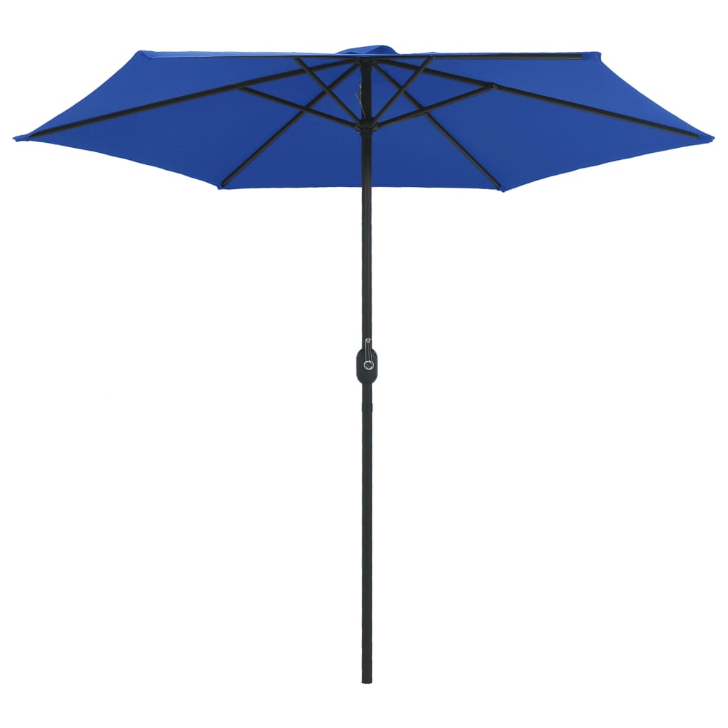 haveparasol med aluminiumstang 270x246 cm azurblå