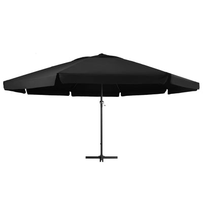 haveparasol med aluminiumstang 500 cm sort