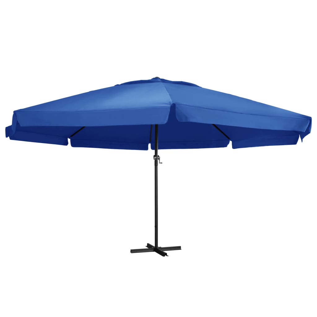 haveparasol 500 cm aluminiumstang azurblå