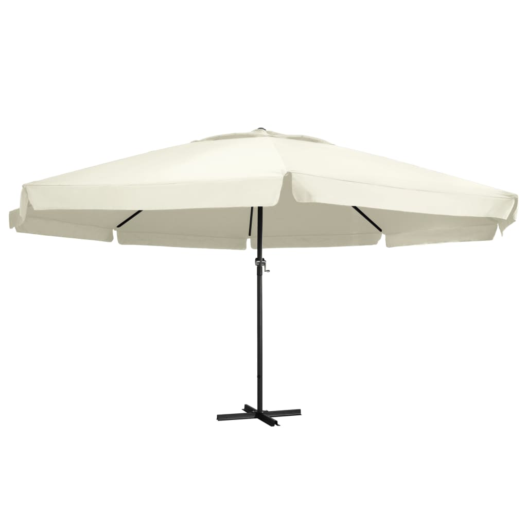 haveparasol med aluminiumstang 600 cm sandhvid