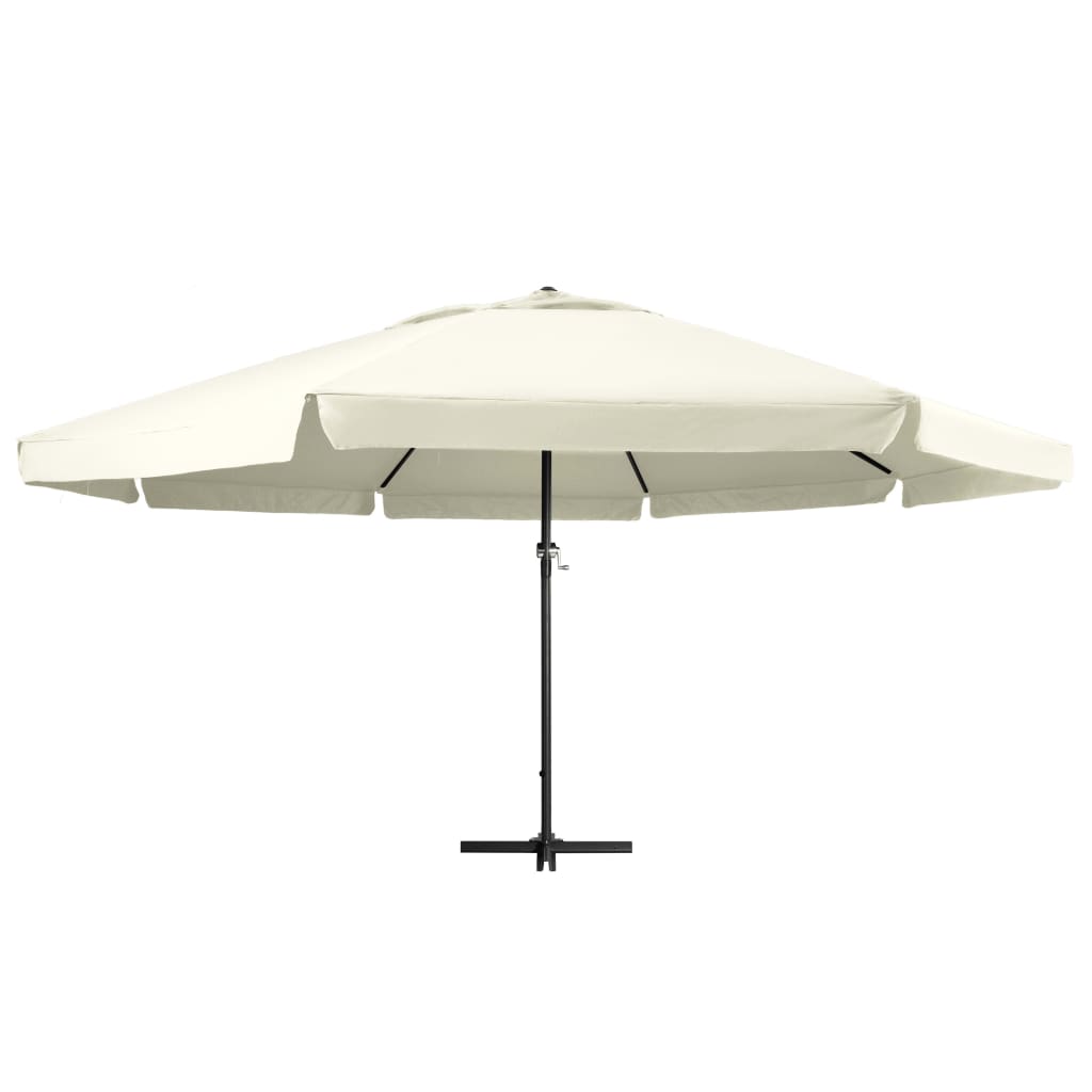 haveparasol med aluminiumstang 600 cm sandhvid