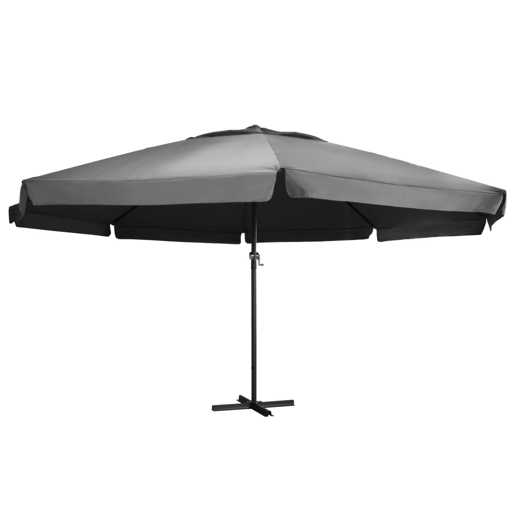 haveparasol med aluminiumstang 600 cm antracitgrå