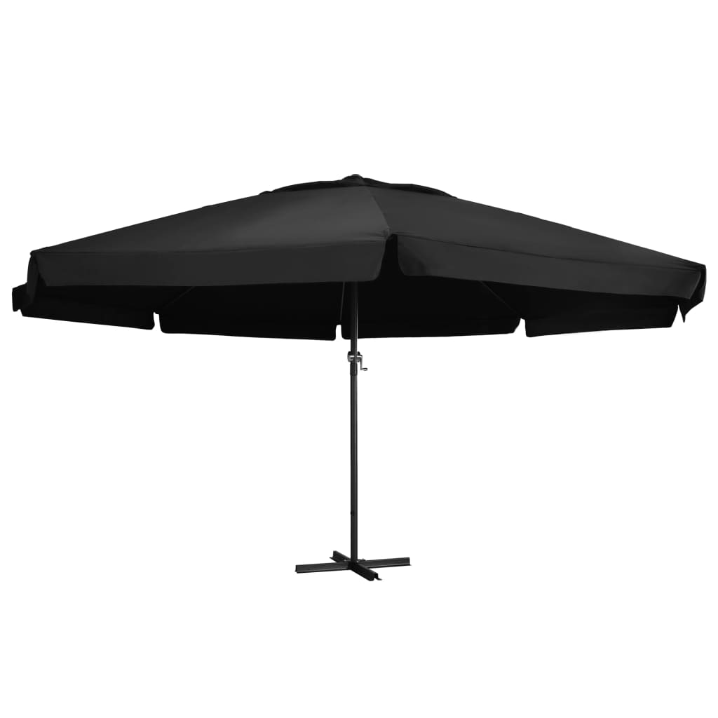 udendørs parasol med aluminiumsstang 600 cm sort