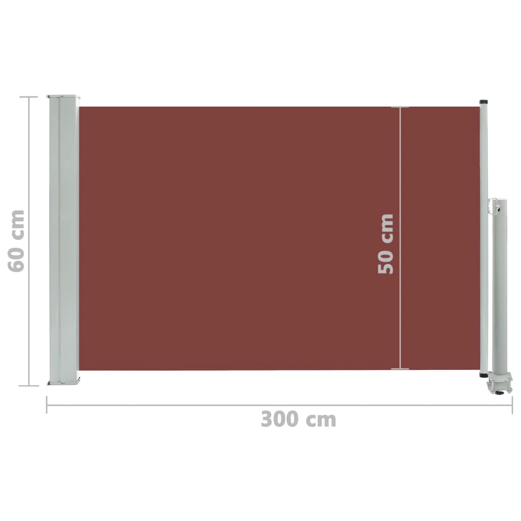 sammenrullelig sidemarkise 60 x 300 cm brun