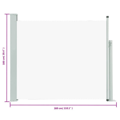 sammenrullelig sidemarkise til terrassen 100x300 cm cremefarvet