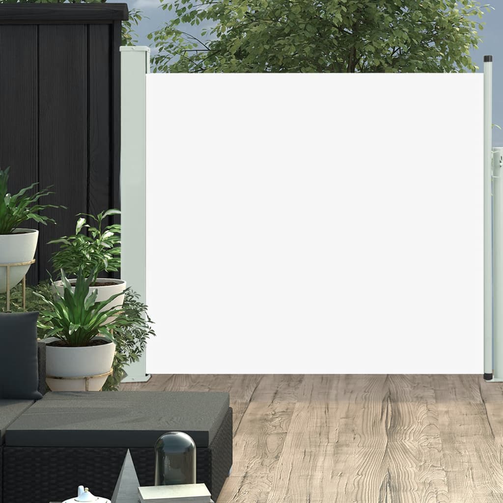 sammenrullelig sidemarkise til terrassen 100x300 cm cremefarvet