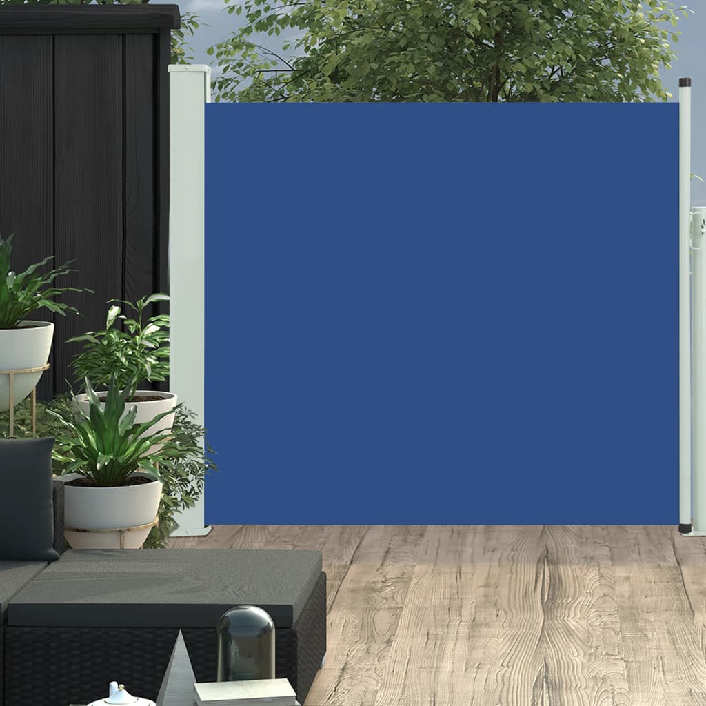 sammenrullelig sidemarkise til terrassen 100 x 300 cm blå