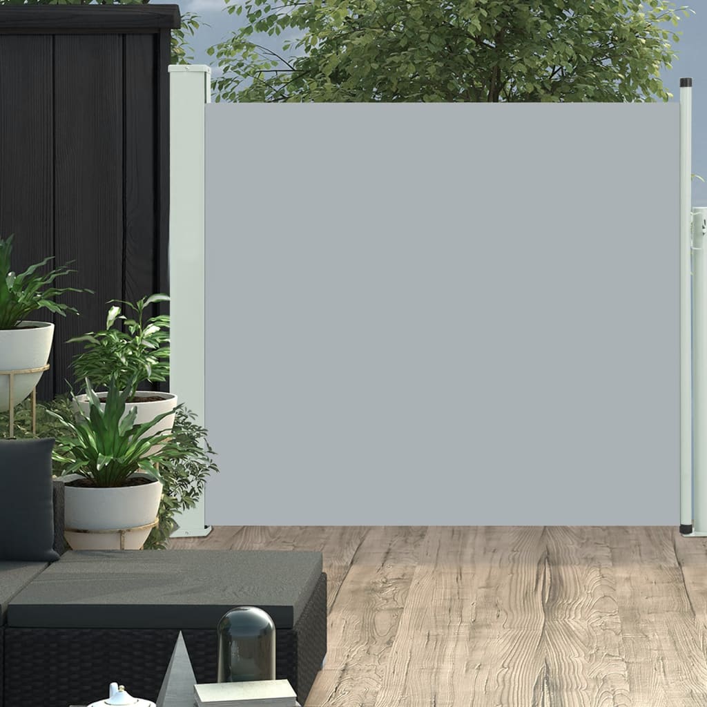 sammenrullelig sidemarkise til terrassen 100 x 300 cm grå